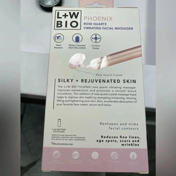 Luxe & Willow - Rose Quartz vibrating facial massage tool - new in box - Picture 2 of 3
